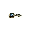 Ancient Gold Plated Texture Border Crystal Square Button - Image 3