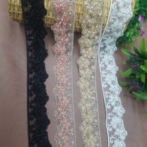 Fancy cutdana Lace 4 color