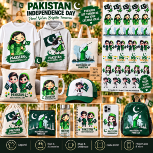 Pakistan Independence Day DTF Transfer Sheet –Designs