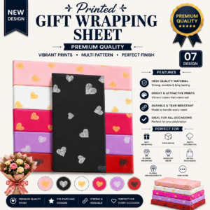 Premium Heart Print Gift Wrapping Sheets.