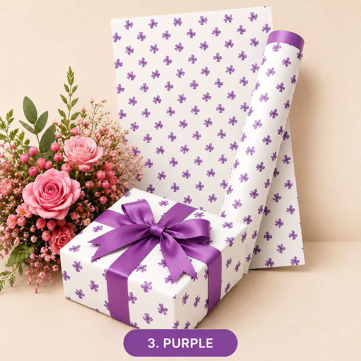 Premium Printed Gift Flower and Booked Wrapping Sheet - Image 3