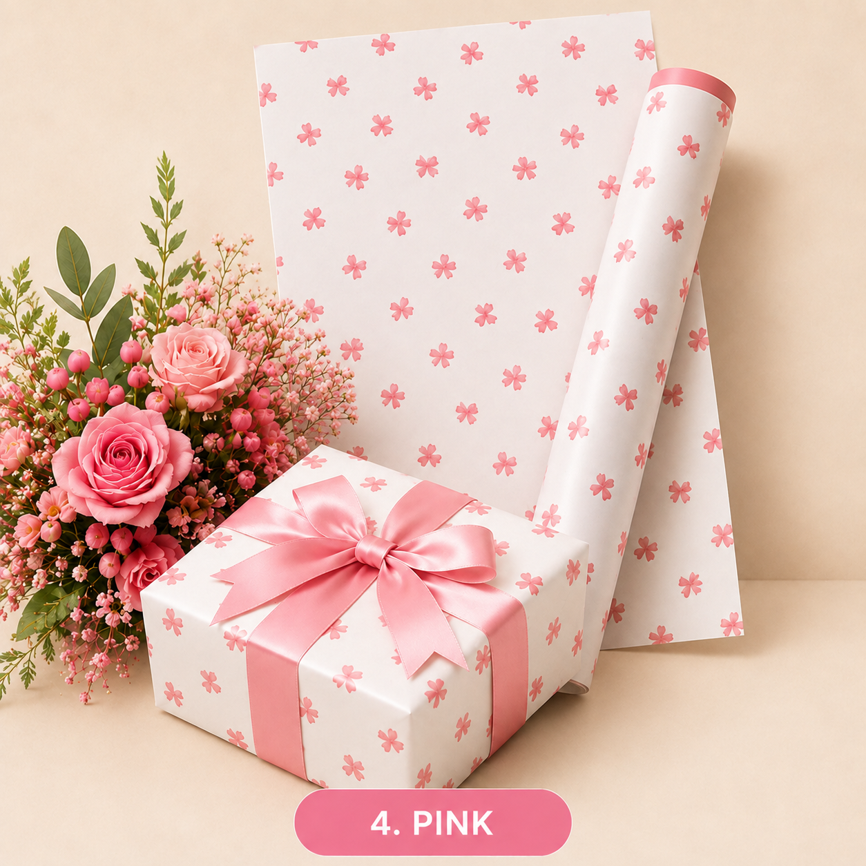 Premium Printed Gift Flower and Booked Wrapping Sheet - Image 4