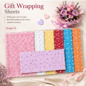 Heart Pattern Flower & Bouquet Gift Wrapping Sheet