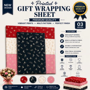 Floral Print Gift Flower and Booked Wrapping Sheets.
